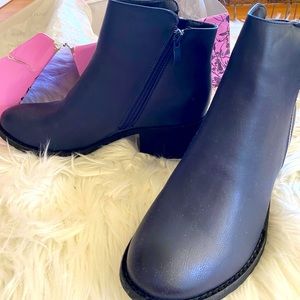 Blue booties. Brand new. Size 9